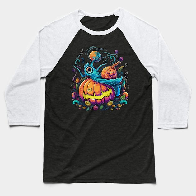 Snail Halloween Baseball T-Shirt by JH Mart